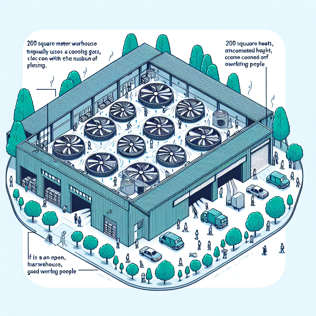 พัดลมไอเย็นสำหรับโกดัง 200 ตารางเมตร ใช้กี่ตัว